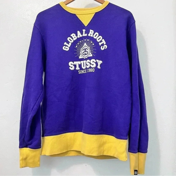 Vintage Stussy Global Roots Men’s pullover sweatshirt “Sample piece”‎ Sz L - Picture 1 of 9